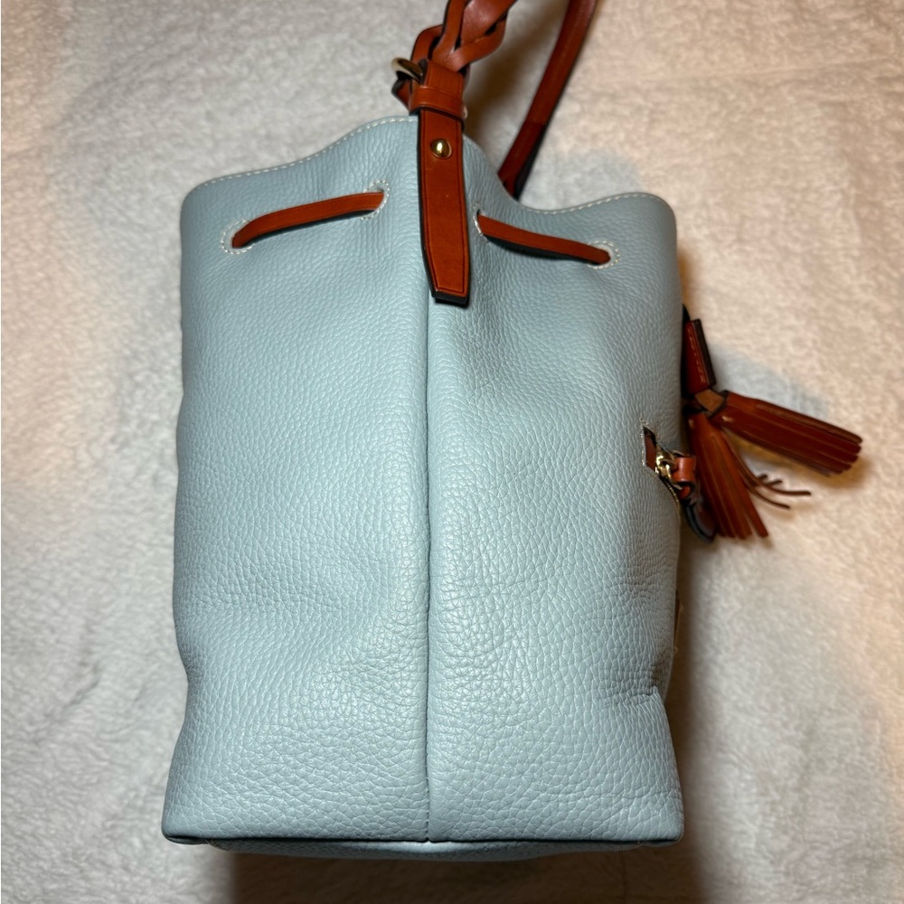 Dooney & Bourke Blue and Brown Shoulder Bag with matching wristlet - Picture 4 of 15